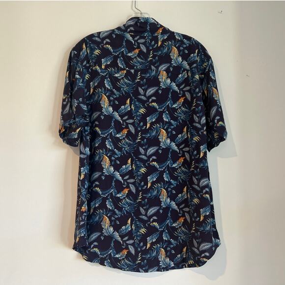 NWT Free People x Sandrine Hawaiian Print Button Down, Blue, Women’s Medium - Picture 6 of 6